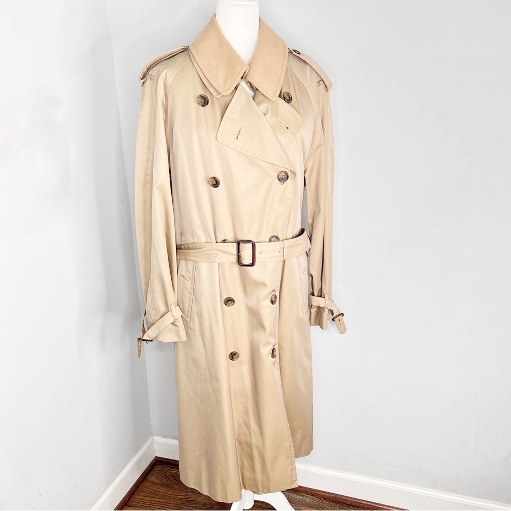 Brooks Brothers 346 Cashmere Wool Lined Trench Coat Khaki Tan 42R